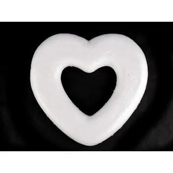 Srdce 27,5x26,5 cm polystyren - bílá