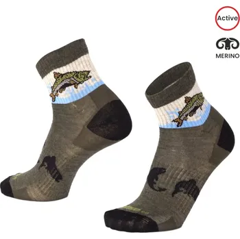 Pánské termo ponožky ORLIK TROUT rybářské kotníkové merino ponožky Moose