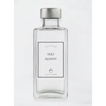 Speciální papír Samolepka na láhev OLEJ OLIVOVÝ – průhledná, 6 x 8 cm, základní písmo