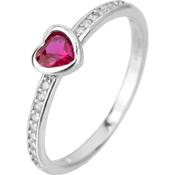 Prsten Bealio BEALIO Stříbrný prsten SRDÍČKO zirkon Velikost prstenu: 45 03-08299-3681