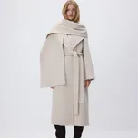 Reserved - Ruční šitý kabát s odepínacím šátkem - tělová - 744HD-02M - 744HD-02M-L