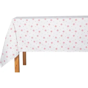 ubrus Vánoční ubrus Red Snowflakes on White, 130 x 180 cm, bílá