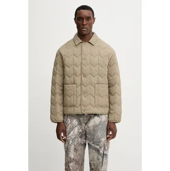 Bunda Maison Kitsuné Quilted béžová barva, přechodná, PM02104WW9067, L, 80X