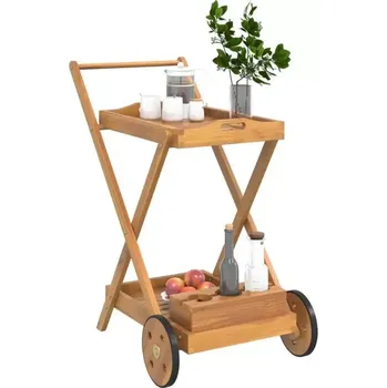 Servírovací stolek Servírovací stolek, kolečka, akáciové dřevo, přírodní, TOBY