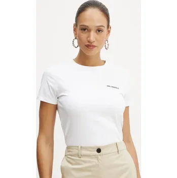 Bavlněné tričko Karl Lagerfeld ESSENTIAL bílá barva, A1W17019 00X, vel. XS