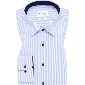 Košile Eterna Modern Fit Streifen Twill pruhovaná světle modrá / bílá velikost: 46, délka rukávu: dlouhý rukáv