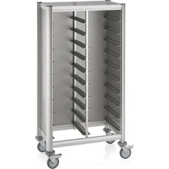 Servírovací stolek TOMGAST Vozík na tácy 86 × 51 × 165 cm, 2× 10 pozic