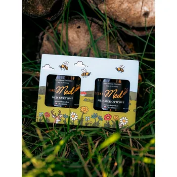 Dárková krabička Květový, medovicový - KRABIČKA 2x250g