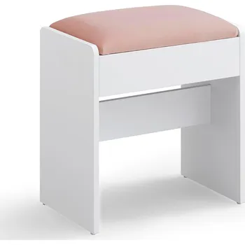 Taburet Taburet k toaletnímu stolku Kailyn bílý/růžový