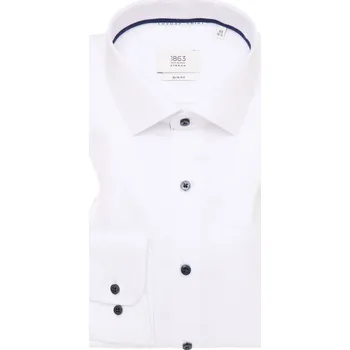 Pánská košile Košile Eterna Slim Fit Uni Twill bílá 8005_00F669 velikost: 39, délka rukávu: dlouhý rukáv
