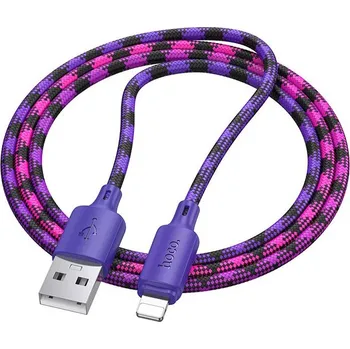 Datový kabel Kabel USB A na Lightning Hoco 2,4A 1 M X116 Gradient Purple