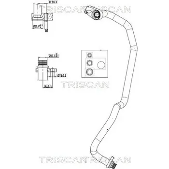 Vedení klimatizace Vysokotlaké / nízkotlaké vedení, klimatizace Triscan A/S 9010 16016