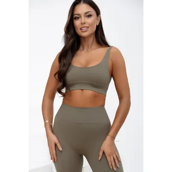 Bezešvá sportovní podprsenka Ballance khaki Velikost: M/L