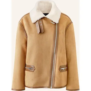 Dámský blejzr Oui Dámská Bunda V Koženém Vzhledu S Umělou Kožešinou,...