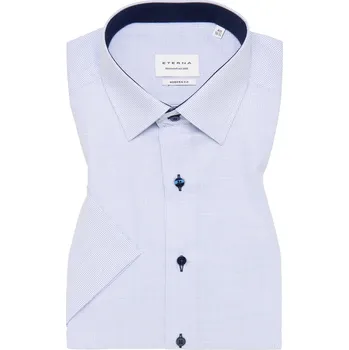 Košile Eterna Modern Fit Struktur s krátkým rukávem modrá 4671_11C14P velikost: 46, délka rukávu: krátký rukáv