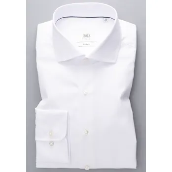 Pánská košile Košile Eterna Slim Fit Uni Twill bílá 8005_00F682 velikost: 39, délka rukávu: dlouhý rukáv
