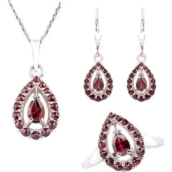 Souprava šperků granát souprava Set 223 (Set 223) Velikost: 57, povrchová úprava: zlacené