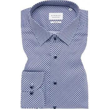 Košile Eterna Slim Fit Print s extra prodlouženým rukávem tištěným vzorem modrá 4220_14F171_70 velikost: 41, délka rukávu: extra prodloužený rukáv