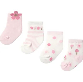 MAYORAL dívčí sada 4 ponožek růžová vel. 80 cm