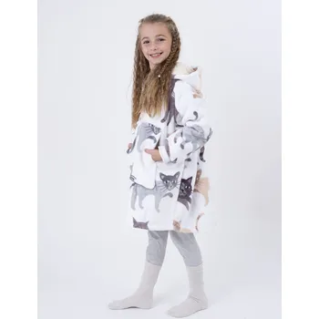 Dívčí mikina MKLuzkoviny.cz Beránková mikina mikroplyš – Kočičky XS