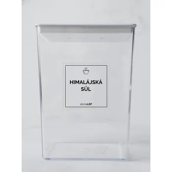 Speciální papír HIMALÁJSKÁ SŮL – průhledná samolepka na dózu, tučné písmo, 5 x 5 cm | DomaLEP