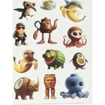 Odstranitelné tetování Dětské dočasné tetování - ITALIAN BRAINROT - SVÍTÍCÍ VE TMĚ (D) (Značka: TAKARA TOMY)