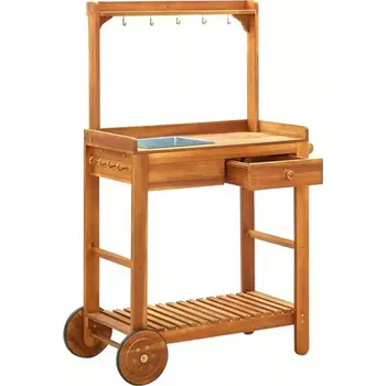 Servírovací stolek Servírovací stolek, kolečka, akáciové dřevo, přírodní, MORIS