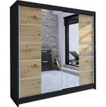 Talin V šatní skříň černá/dub artisan