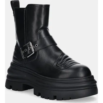 Dámské kozačky Nízké kozačky Buffalo Dione Biker Boot Mid dámské, černá barva, na platformě, 1270127-BLK 99X, EUR 40