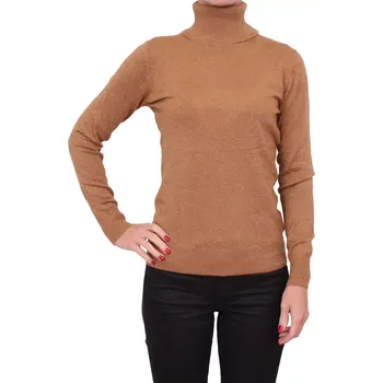 Dámský svetr Dámský blýskavý svetrový rolák 5851 medový velikost M