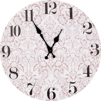 Hodiny Autronic Hodiny nástěnné - pr. 34 cm, MDF, jemný květinový motiv, sada 2 ks