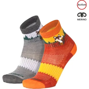 Pánské termo ponožky ORLIK FOX kotníkové merino ponožky s liškou Moose