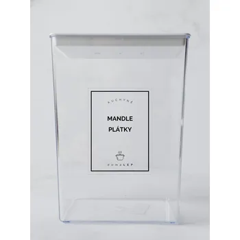 Speciální papír MANGO PLÁTKY – průhledná samolepka na dózu, tučné písmo, 6 x 8 cm | DomaLEP