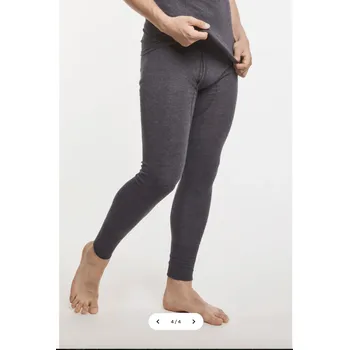 Pánské termoprádlo MEDIMA Funkční pánské termo kalhoty s poklopcem – dlouhé spodní prádlo z angory 1027/770 Velikost: M | Šedý melír