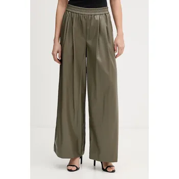 Dámské kalhoty Kalhoty United Colors of Benetton dámské, zelená barva, široké, high waist, 4M3CDF0A8 97X, vel. S