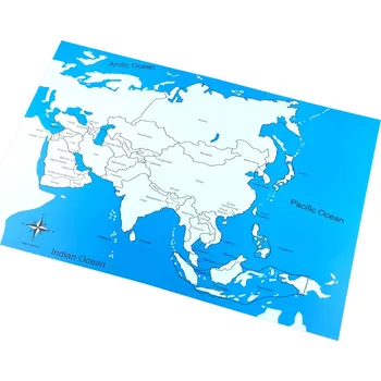 Dřevěná hračka Moyo Montessori Kontrolní mapa - Asie Nová - s popisky