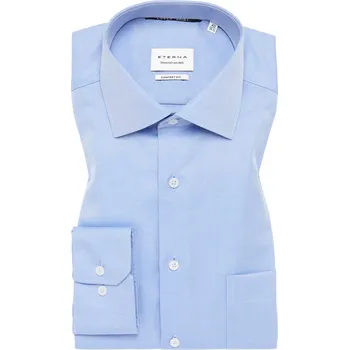 Pánská košile Košile Eterna Comfort Fit Twill neprůhledná modrá 8817_14E19K velikost: 48, délka rukávu: dlouhý rukáv