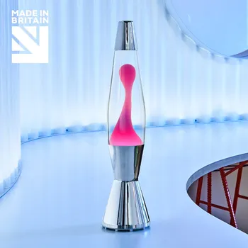 Lampa pro světelnou terapii Mathmos Astrobaby, originální lávová lampa, 1x28W, čirá s růžovou lávou, 43cm