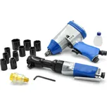 Pneumatická sada nářadí, 1/2“ ráčna 80Nm, 1/2“ rázový utahovák 850Nm, 14ks– GEKO