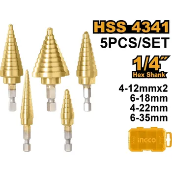 Vrták Ingco sada vrtáků spirálové HSS 9 ks AKSDS2051