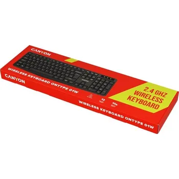Klávesnice CANYON bezdrátová klávesnice KB-W01 černá (EN/CS) CNE-CKEYW01-CS