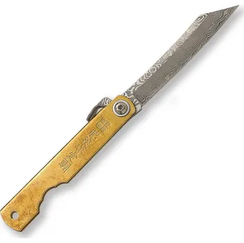kapesní nůž JKR Higonokami Mango Brass Damascus 7,5 cm