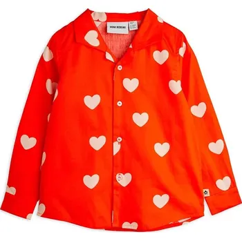 Chlapecká košile Dětská bavlněná košile Mini Rodini Hearts 26120179 oranžová 23X, vel. 128-134