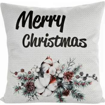 Polštář Vánoční polštář NATALE SW 01 bílá 45x45 cm mikrovlákno MyBestHome Varianta: Povlak na polštář, 45x45 cm