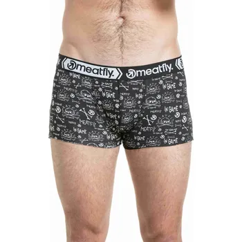 Boxerky Meatfly pánské boxerky Balboa Double Pack Million Dollar Skull | Černá | Velikost XXL