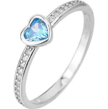 Prsten Bealio BEALIO Stříbrný prsten SRDÍČKO zirkon Velikost prstenu: 47 03-08301-3686