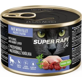 Krmivo pro kočku DOLINA NOTECI Super Rafi Cat P&F s křepelkou a králičí játry 185 g