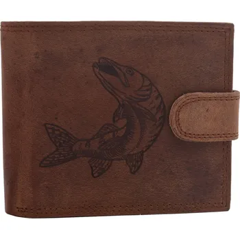 Peněženka Mercucio Pánská peněženka světlehnědá vzor 52 štika