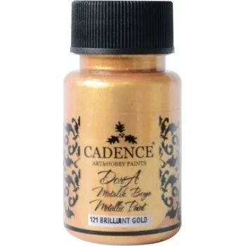 Výtvarná barva Cadence Metalická akrylová barva Dora Metalic 50 ml Cadence: billiant gold - zářivě zlatá DM121