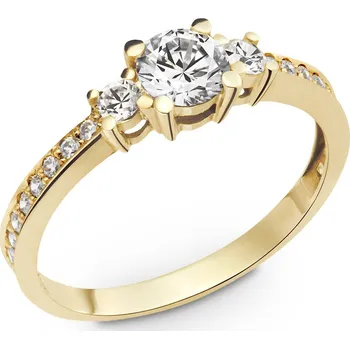 Prsten Zásnubní prsten ze žlutého zlata s laboratorními diamanty 275.90 Velikost: 52